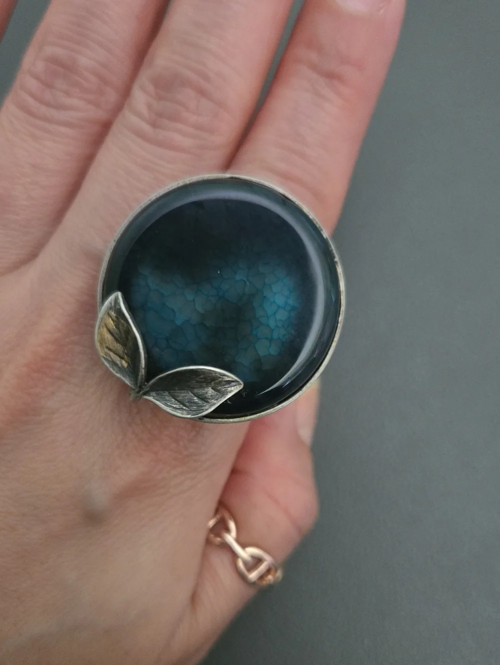 925 Stering Silver Customize Korean traditional Circle Statement Ring - Picture 1 of 4